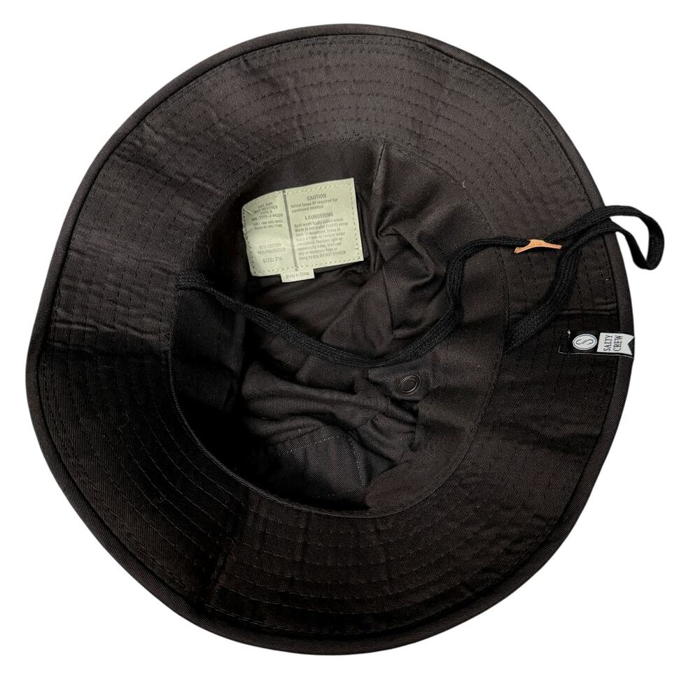 Salty Crew Alpha Tech Black Adjustable Boonie Hot Weather Type II Size 7.5 7 1/2 - Picture 6 of 8